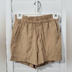 Old Navy XS Women's High Waisted Linen Blended Utlility Shorts, 4" Seam, Comfy